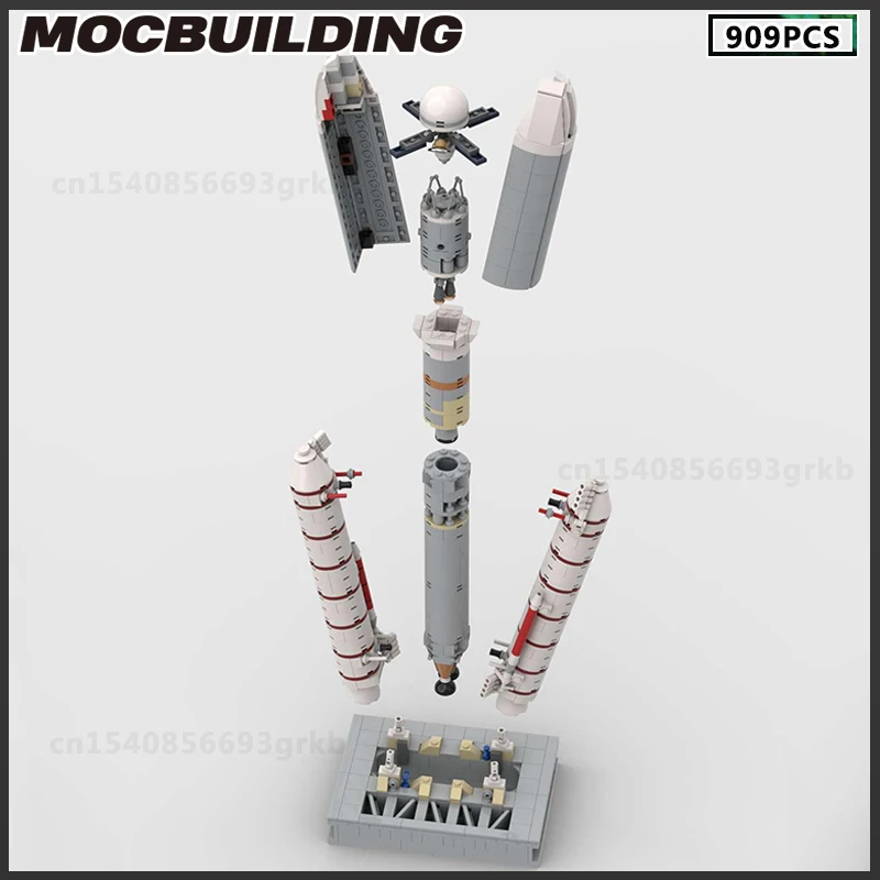 1:110 Scale MOC Building Block Carrier Rocket And Launching Pad Probe Orbiter Lander Model DIY Brick Toy Space Christmas Gifts