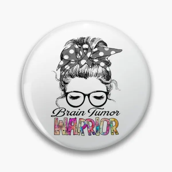 Brain Tumor Awareness Brain Tumor Warr  Soft Button Pin Cartoon Gift Collar Creative Women Funny Metal Cute Badge Clothes Brooch