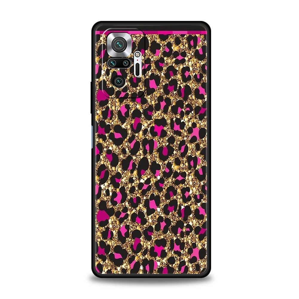 Funda de teléfono con estampado de leopardo para Redmi 13C 10C Note 13 12 10 11 Pro Plus 7 8T K40 K50 Gaming Pro Plus 5G, carcasa suave, bolsas