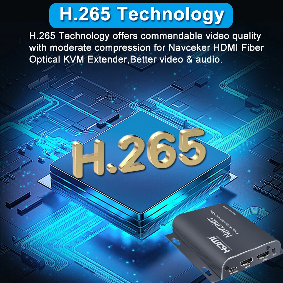 Navceker H.265 20KM HDMI-Compatible Fiber Extender 1080P KVM Over LC Fiber Optic Converter HDMI to Fiber Optic Video Transmitter — zdjęcie produktu 5