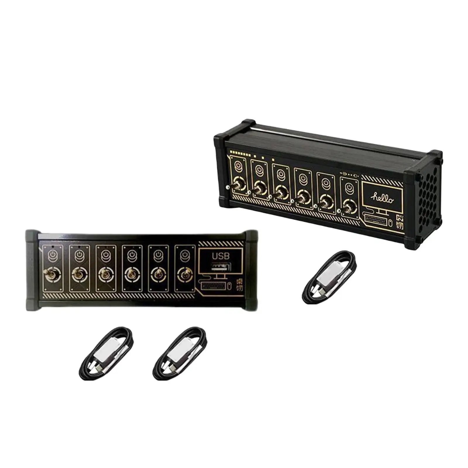 6 Port USB Hub Computer Accessories Power Adapter Type C Input Lightweight