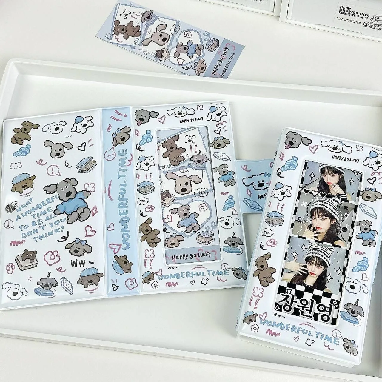 Koala 40 slots Photo Snap Button Card Book, Multi-use Storage Album For Idol Bookmark, ID Photo, Kpop Photocard Collect