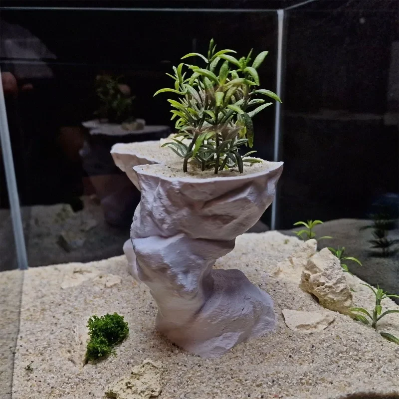 3D Printed Aquarium Planting Basket, Hydroponic Support Soil Isolation Base Aquascape Decor for Home Fish Tanks