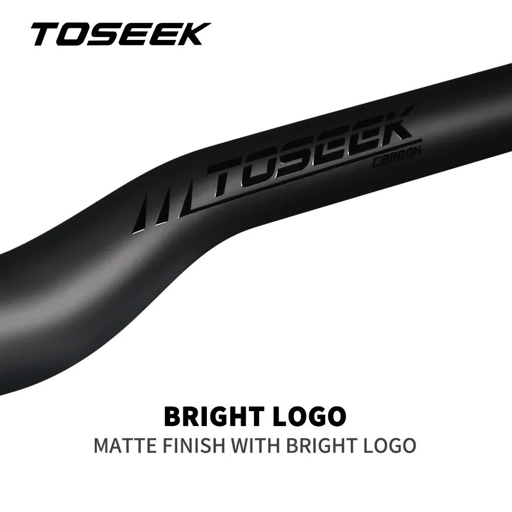 Toseek mtb guiador de bicicleta de carbono 31.8*580-720/740/760mm guidão preto fosco para acessórios de mountain bike