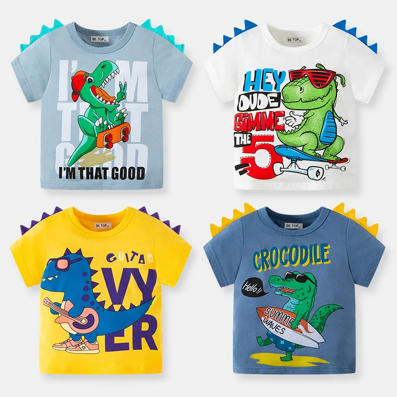 

New Dinosaur T-Shirt Children's cartoon short sleeve T-shirt fashion clothes kids clothes