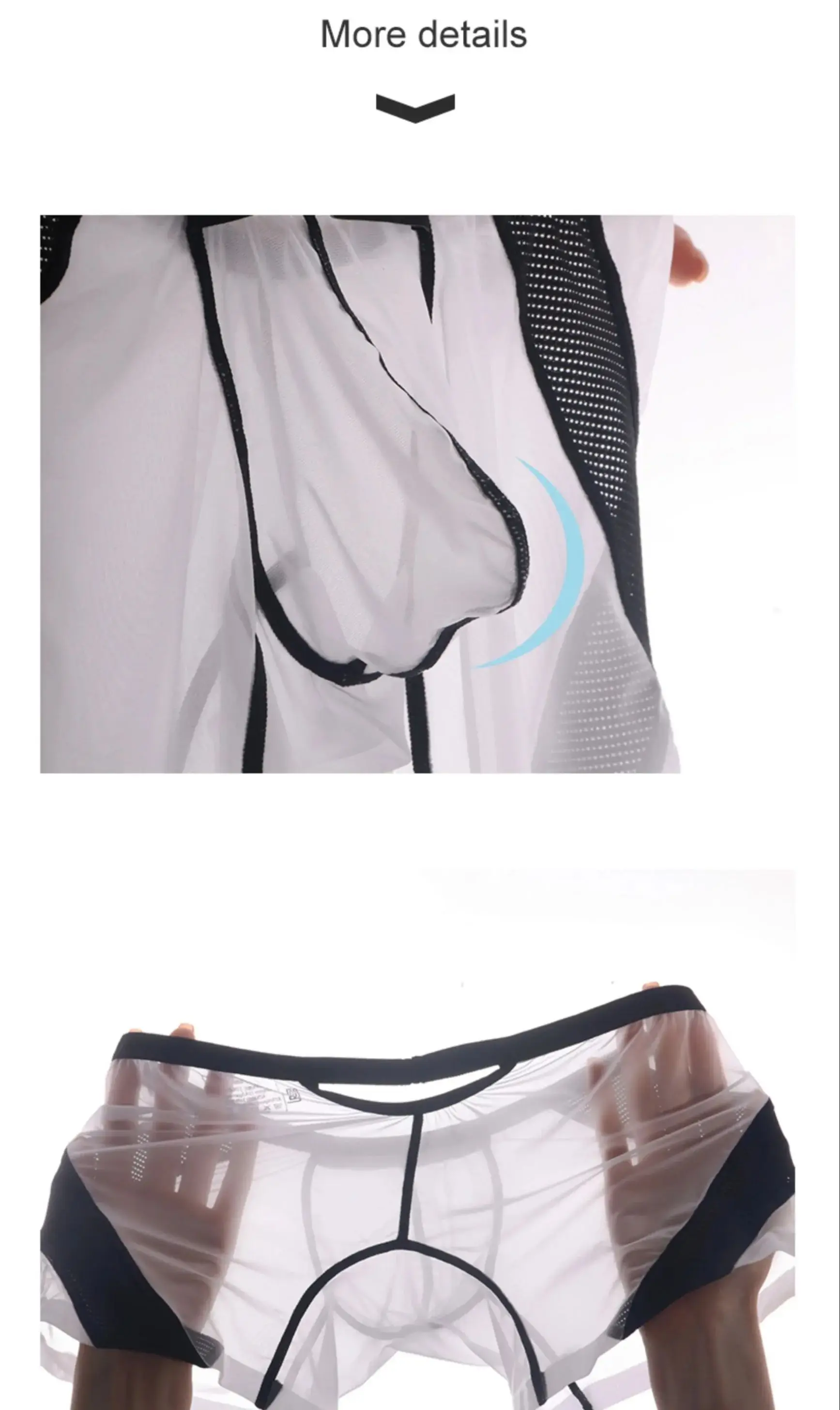 Hot men's Underwear boxer ultra-thin transparent ice silk low waisted youth fully transparent traceless pant Sport pants A716 3