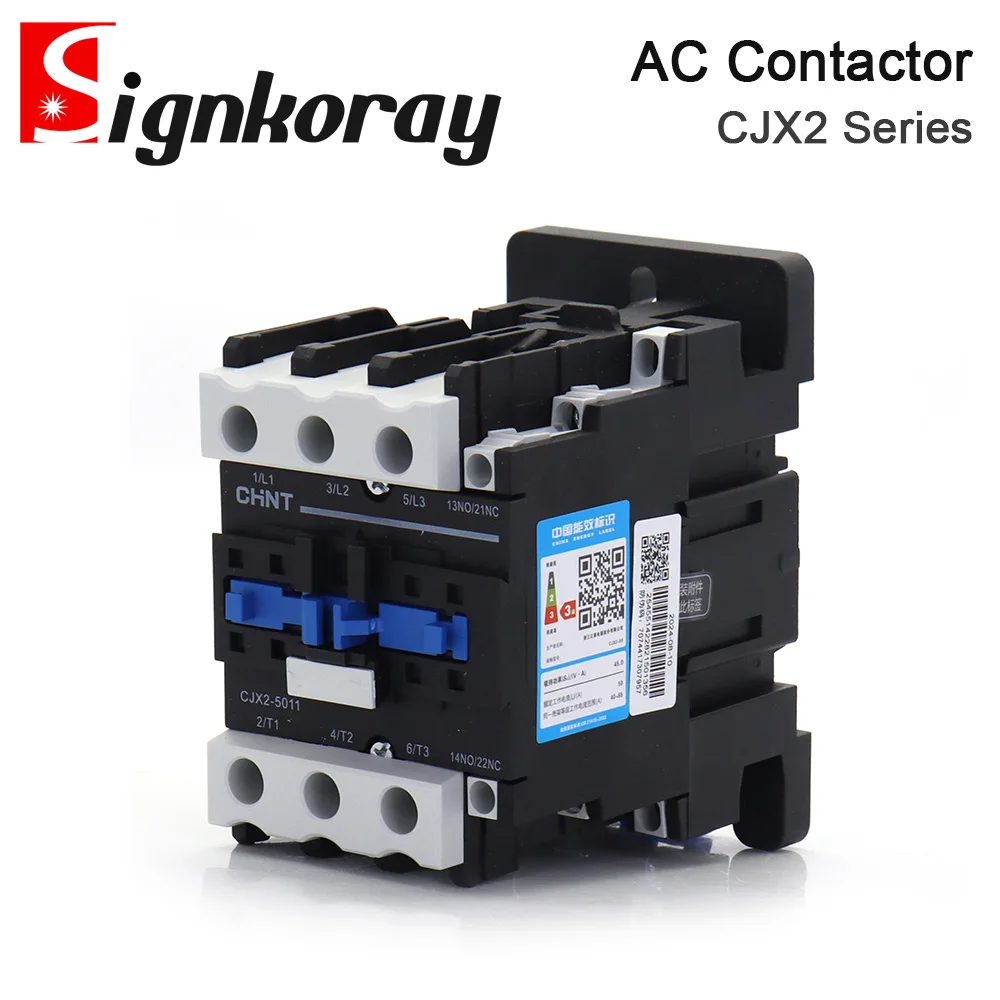 SignkoRay AC Contactor 18A 3P+ 1NO/1NC Rail installation CJX2 Series For Laser Machine