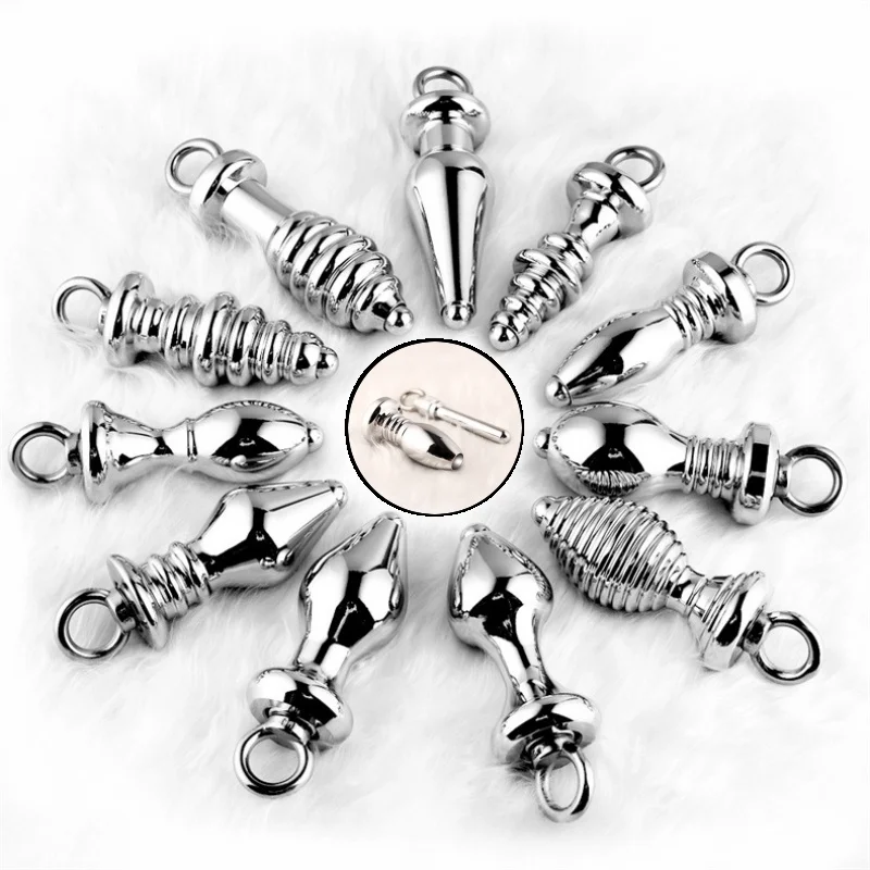 Erotic Products Metal Anal plug Detachable Ring Bolt Hollow Speculum Enema Anal Cleaner Sex Toys For Women Bdsm Man Gay Ass Tail