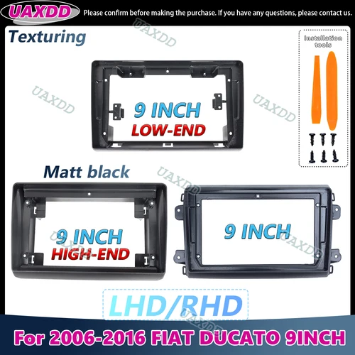 UAXDD 2Din coche para FIAT DUCATO CITROEN Jumper PEUGEOT Boxer Dodge Ram 2500 9 pulgadas Android marco Kit panel Fascia central