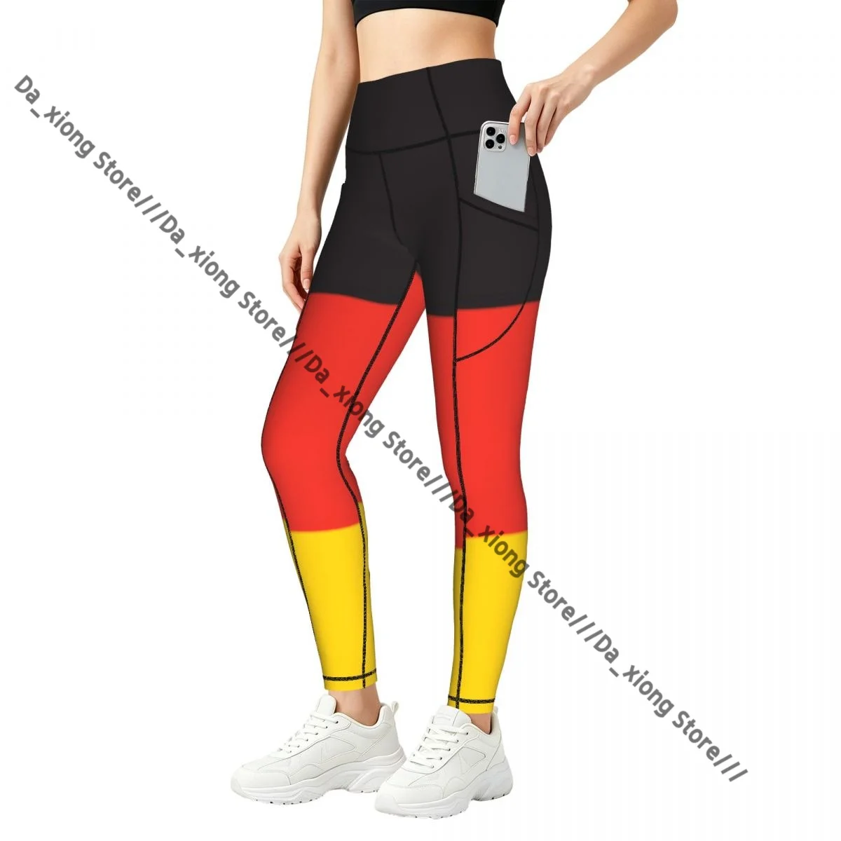German Flag Women Yoga Pants With Pockets Stretch Slim Fitness Leggings