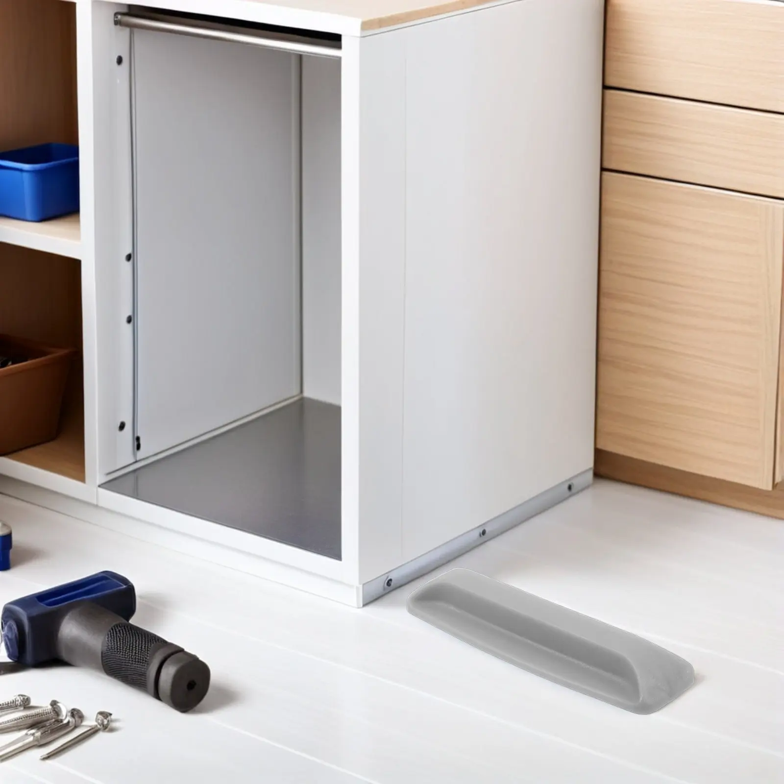 2Pairs Self-Adhesive Cabinet Handles Rugged Plastic No Drill Installation for Sliding Door Fridge Closet Adhesive Pulls Strong
