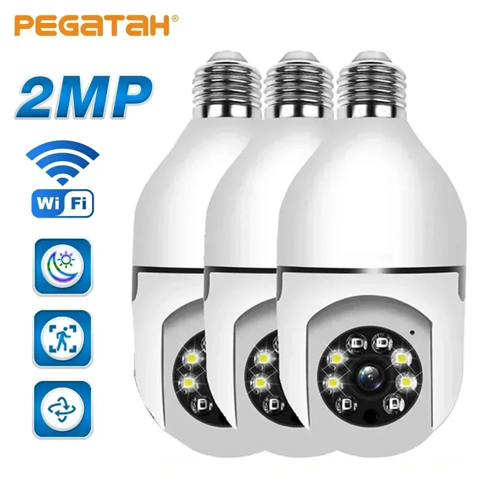 1/2/4 Pcs E27 Bulb Camera 1080P HD Wifi Tuya Full Color Night Vision Auto Human Tracking Home Security Surveillance Cameras