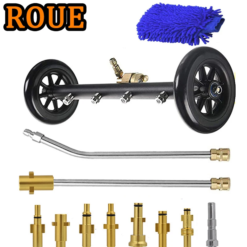 ROUE Road Cleaning Brush and Car Wash for Karcher Lavor Parkside Black and Decker Elitech Greenworks High Pressure Cleaner