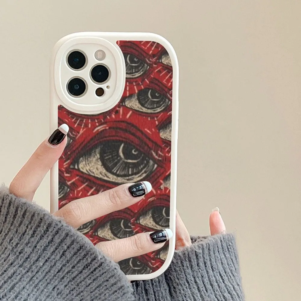 Scary Face Eyes Phone Case Hard Leather For iPhone 14 13 12 Mini 11 14 Pro Max Xs X Xr 7 8 Plus Fundas