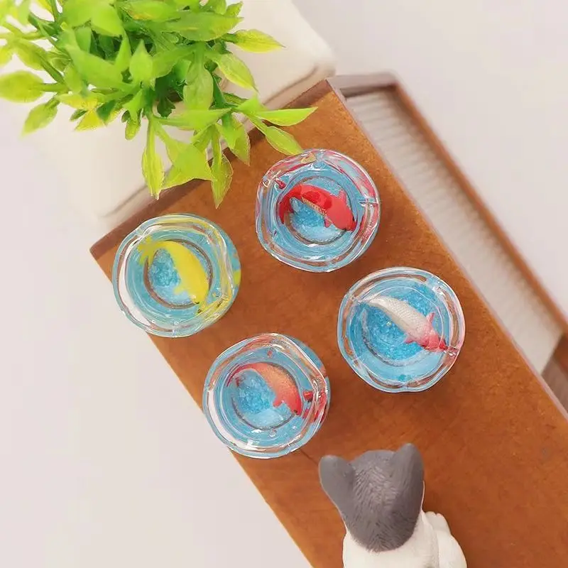 

1 Piece Aquarium Doll House Home Ornament Toys Dollhouse Miniature Simulation Glass Fish Tank Model DIY Decoration