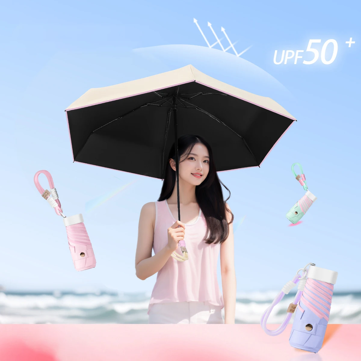 guarda-chuva-portatil-dopamine-color-para-mulheres-com-protecao-uv-e-gancho-guarda-sol-compacto-pequeno