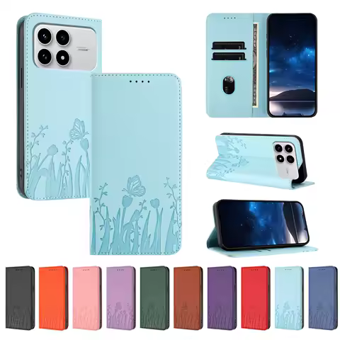 Magnetic Wallet Flip Luxury Leather Phone Case on For Coque Xiaomi Poco F8 Pro F7 F6 Pro F7 Ultra F5 F3 Phone Back Cover Fundas