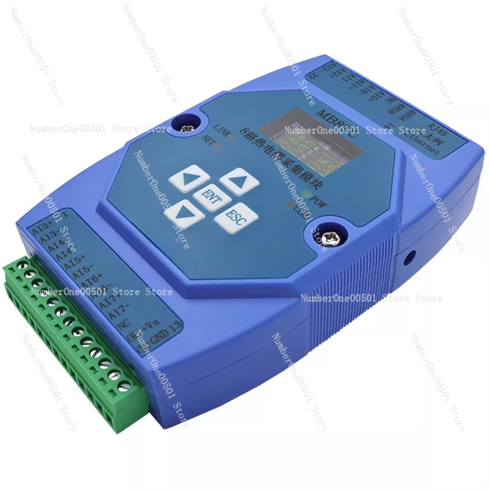 

8AI 8-Channel 4-20mA 0-5V 0-10V 0-20mA Analog Input Acquisition Module MODBUS RTU RS485 With OLED Screen