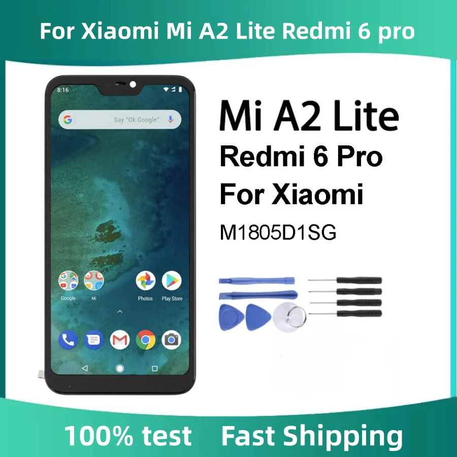 

5.84" IPS For Xiaomi Mi A2 Lite Redmi 6 pro Display Touch Screen Replacement For Xiaomi Redmi 6pro Display