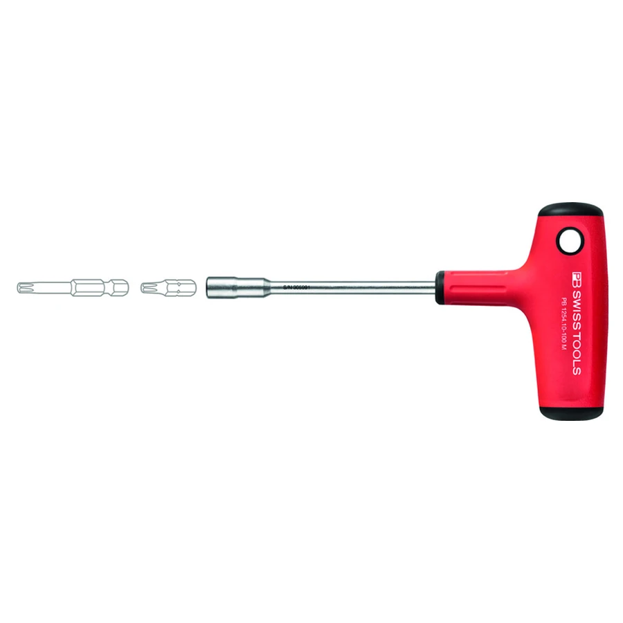 PB SWISS T-Shaped Screwdriver Handle Long Pole with Strong Magnetic for C6.3 and E6.3 1/4\