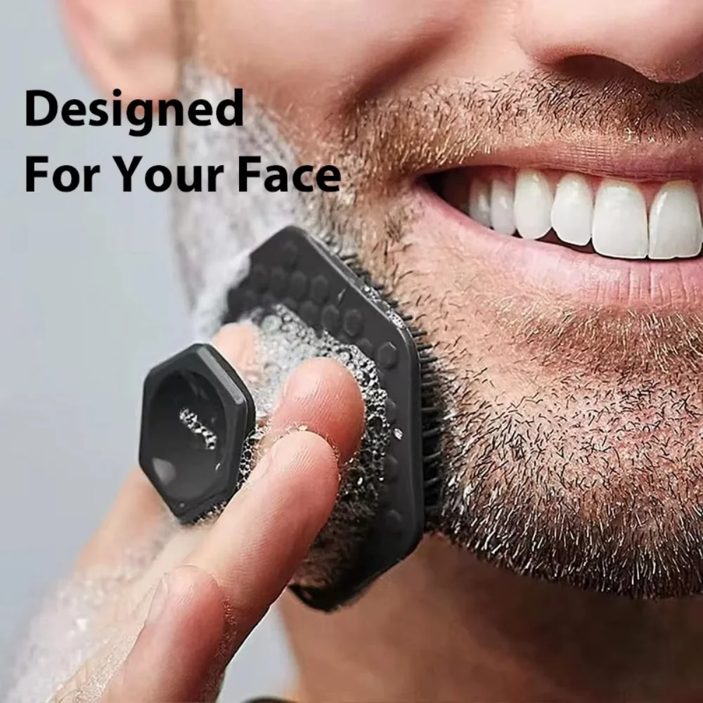 Silicone Facial Cleaning Brush Scrubber Silicone Miniature Face Deep Clean Shave Massage Face Scrub Brush Face Cleaner For Men