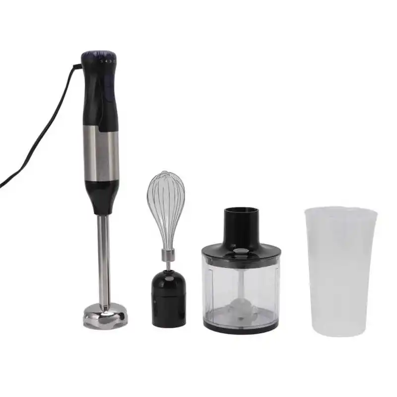 4 In 1 Multifunctional Hand Blender Mixer Stainless Steel Food Processor 700ml Mixing Cup 500ml Meat Grinding Bowl US Plug 110V