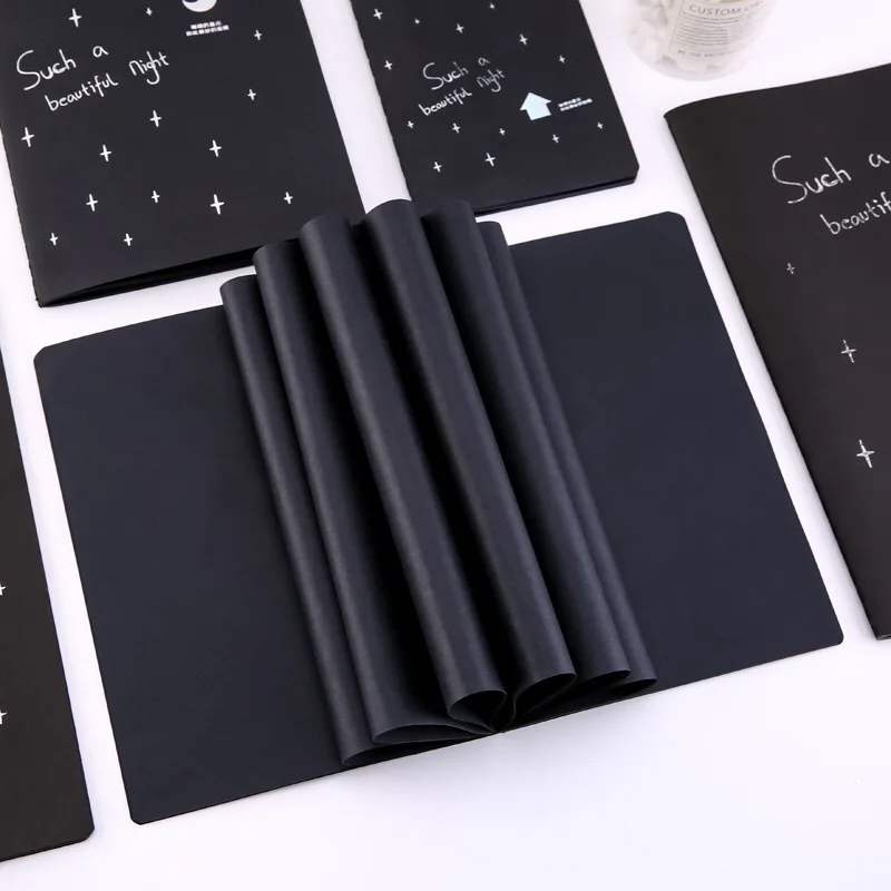 Diary Notebook Black Paper Notebook Diary Notepad Sketch Graffiti Notebook for Drawing Painting Office School Stationery Gifts