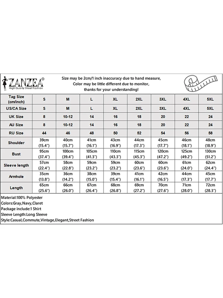 2025 ZANZEA Donna Autunno Camicetta a maniche lunghe Casual Bottoni solidi Camicia Elegante Stand Collo OL Top da lavoro Camicie irregolari Oversize