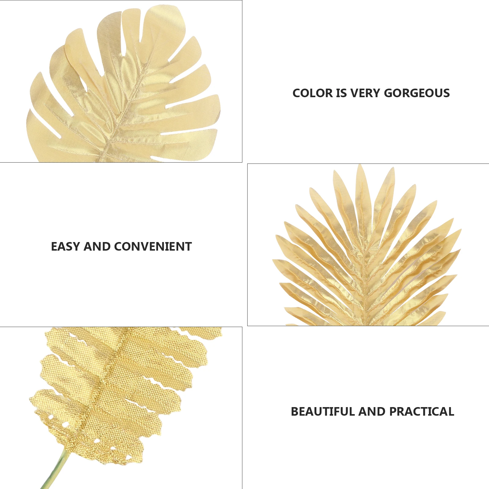 

20 Pcs Wedding Simulation Leaf Decoration Artificial Decorative Leaves Banquet Gold Tropical Party
