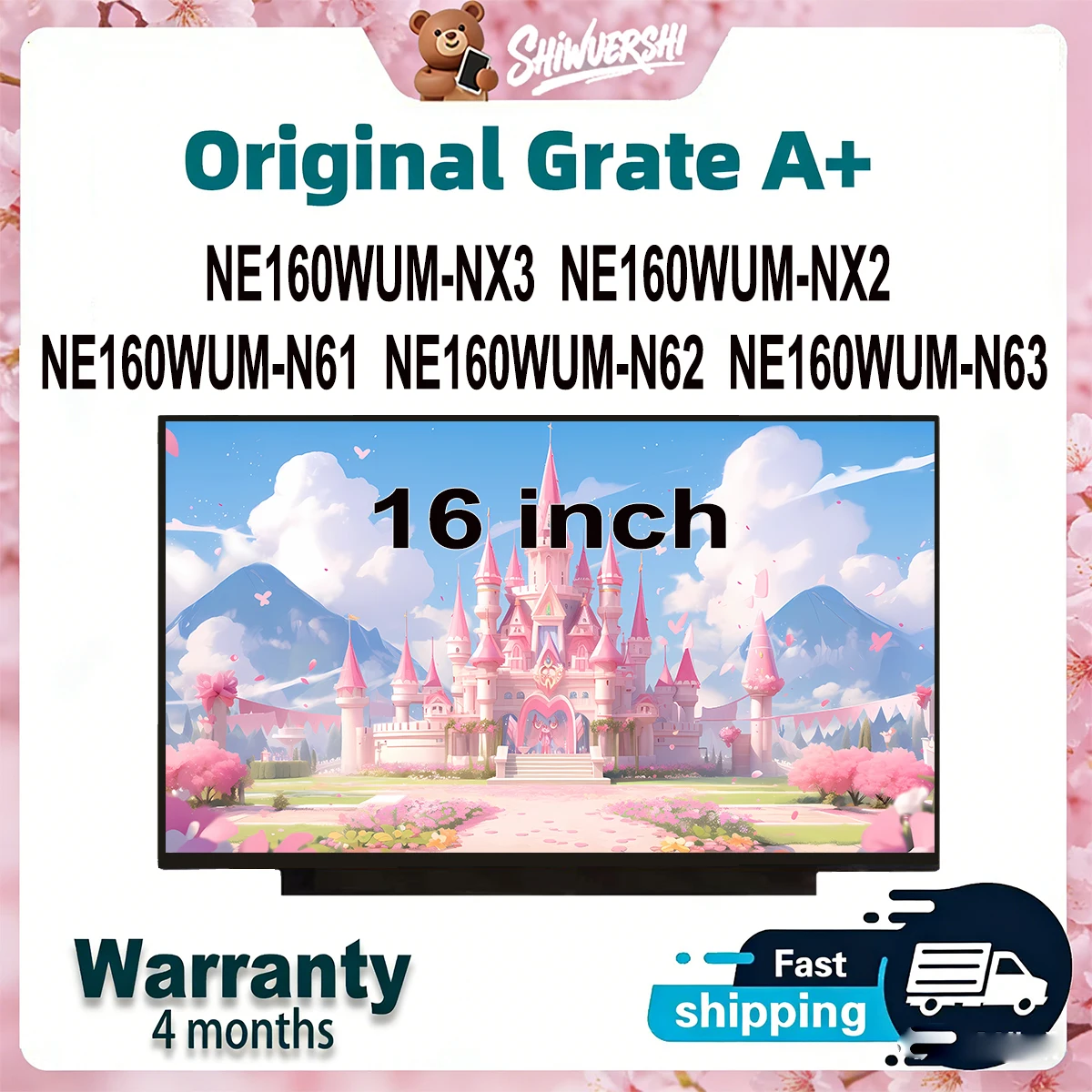 

16 inch Wholesale Laptop Lcd Screen Slim Monitor Panel NE160WUM NX3 NE160WUM NX2 NE160WUM N61 NE160WUM N62 NE160WUM N63