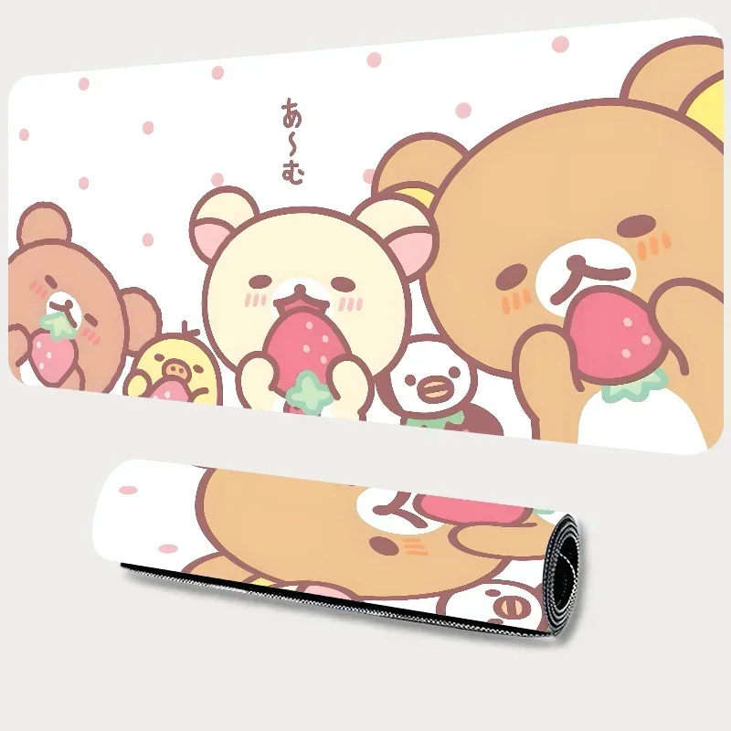 

Japanese teddy bear Kawaii Mouse Pad Desk Mat with Stitched Edges non-Slip rubber base pc accessories Gaming mat kawaii maus pad