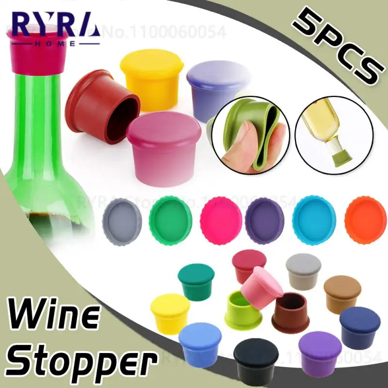 Food Grade Silicone Wine Champagne Bottle Stopper Bottle Sealers Beverage Closures Leak Proof Bottle Cap Bar Tool Accessories