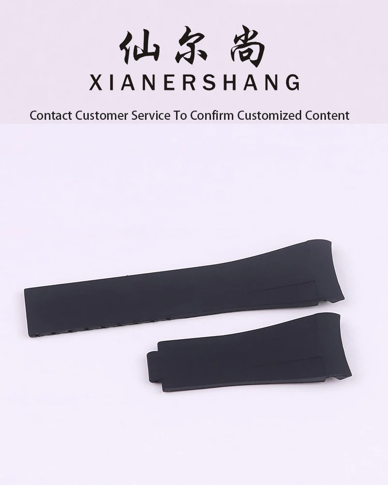 

XIANERSHANG Couple Custom R-olex DAYTONA Yacht Master Watchbands 20MM 21MM Curved Interface Rubber Strap Can Be Cut Short Belt