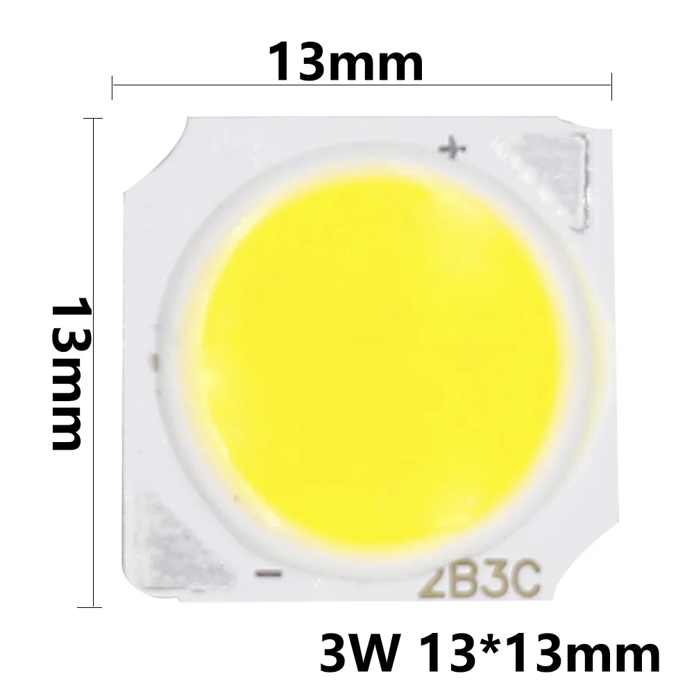 55pcs a lot 3W 5W 7W 10W 9-11V LED COB Light Bulb On Board 13*13mm High Power LED Chip Light Lamp Spotlight Downlight Lamps