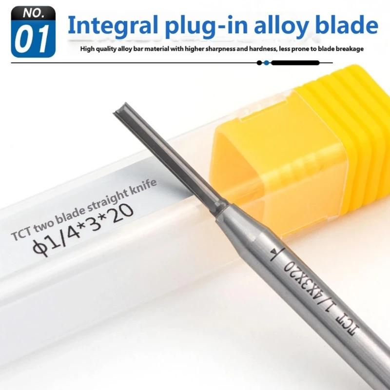 Straight Router Bit 1/4 Shank Double Flute Straight Bit Dadoes Straight Cut Router Bit Straight Router Bit for Woodworking C7AC