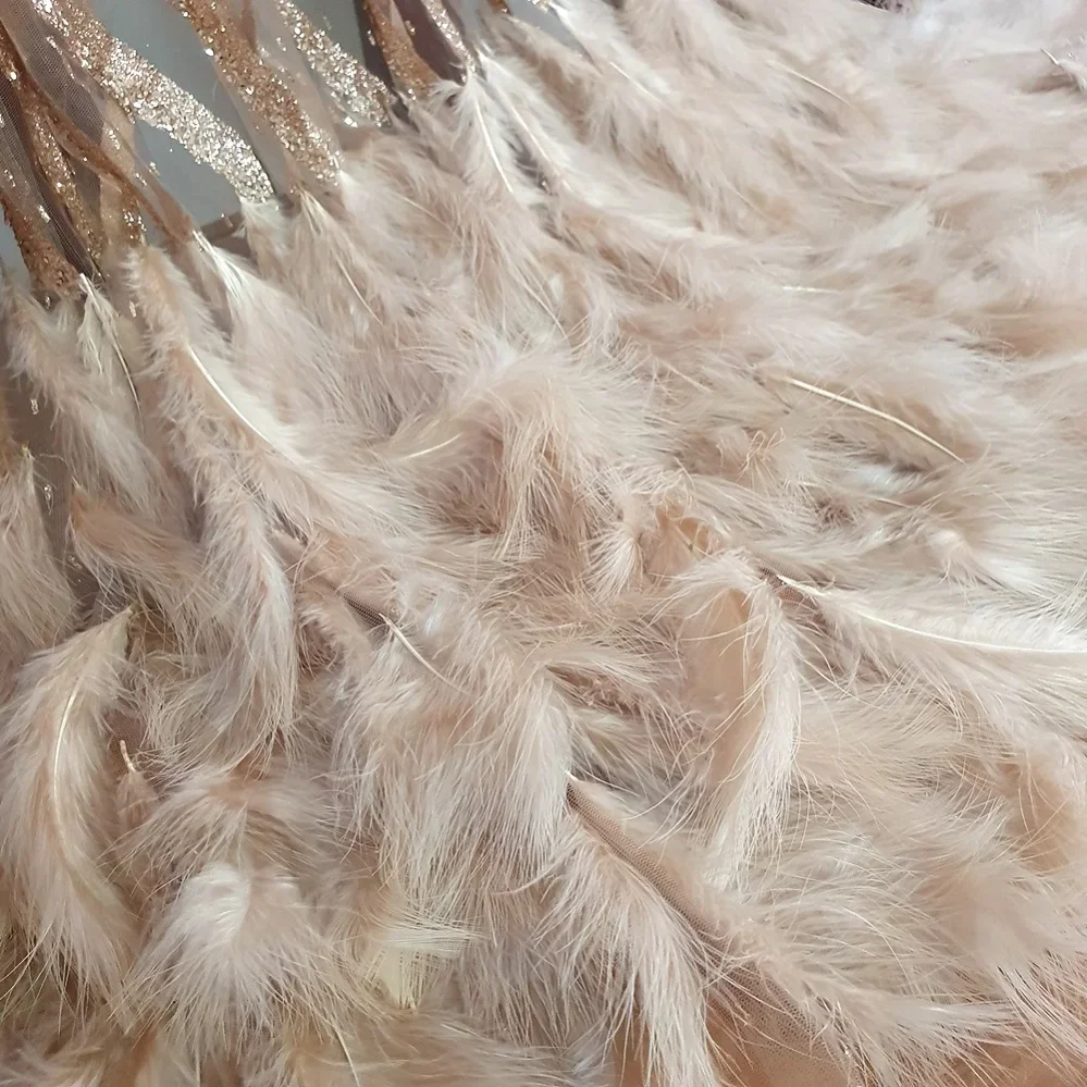 Feather Fabric French Nigerian African Fabric For Couture Sewing Appliques Wedding Evening Dress Prom Gown Clothing Decorations