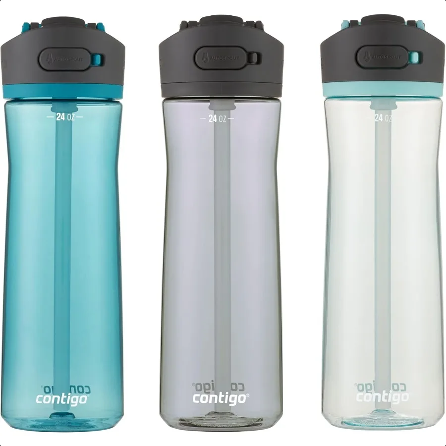

Ashland 2.0 Water Bottle with AUTOSPOUT Lid Tritan Water Bottle 24oz. 3 Pack Juniper Sake Bubble Tea