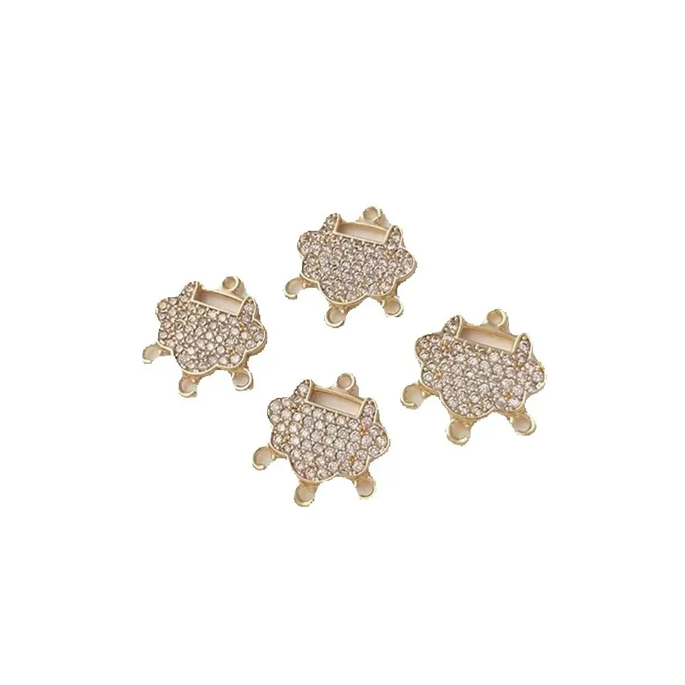 

Micro-inlaid Zirconium 14K Bag Jin Ruyi Ping An Lock Three Hanging Pendants Handmade Diy Hanging Bell Tassel Charm Pendants K318