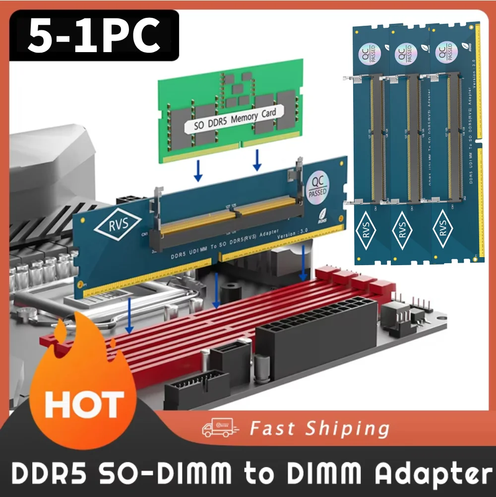 Moduł pamięci RAM DDR5 SO-DIMM do laptopów gamingowych z zabezpieczeniem przed przetłuknięciem, adapter pamięci RAM DDR5 do laptopów i komputerów stacjonarnych