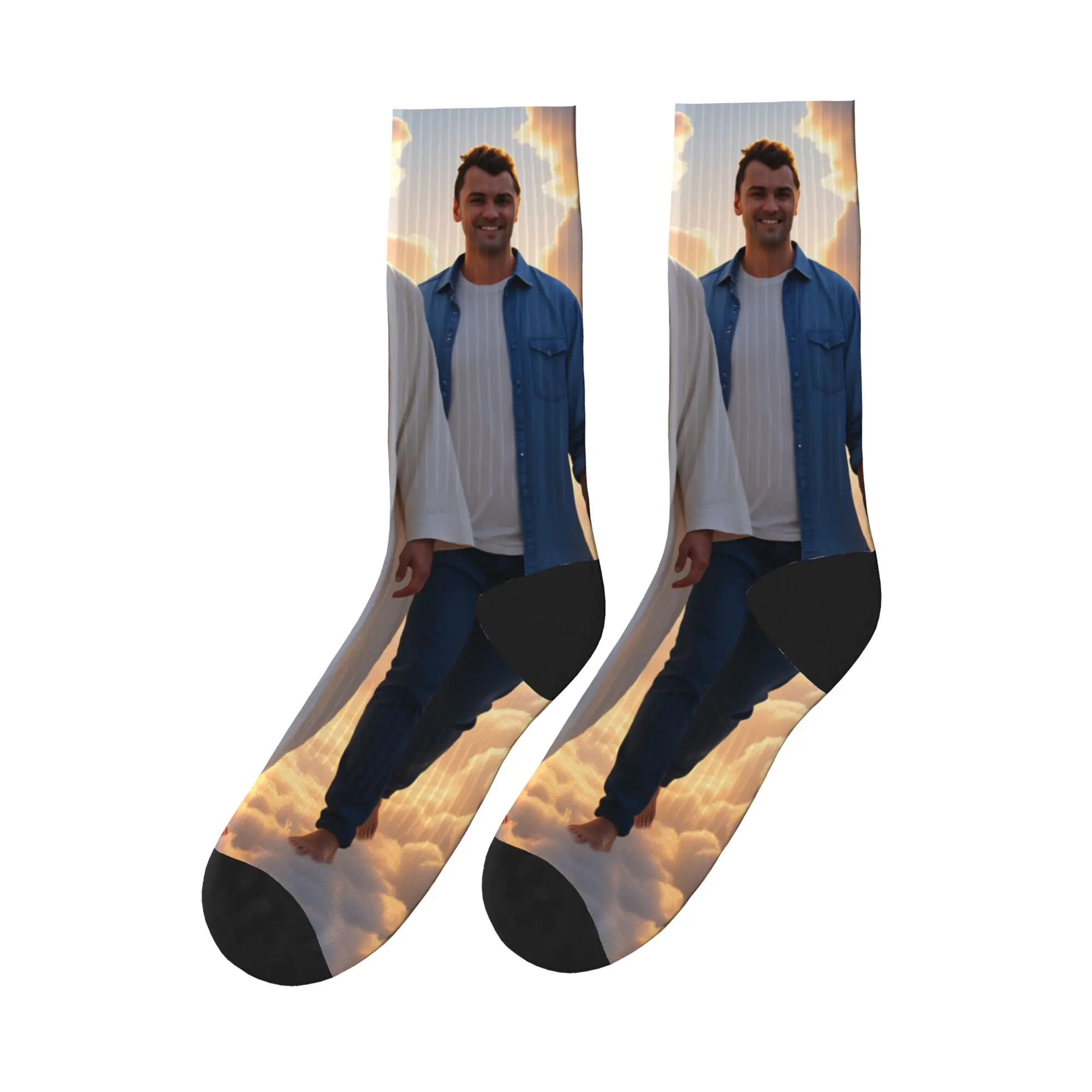 

Носки Чарли Кирк Иисус, ходячие облака, чулки с узором, нескользящие мужские носки, удобные зимние забавные спортивные носки для бега