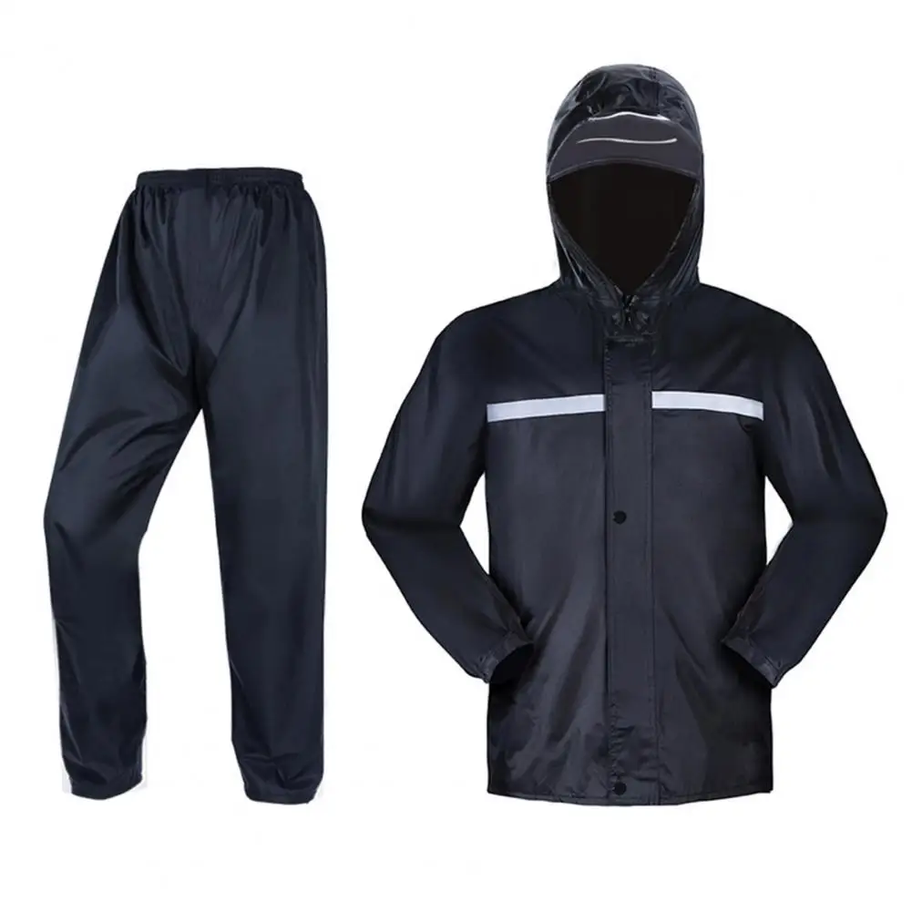 1 Set Fashion Rain Suit Breathable Rain-proof Unisex Double Layer Rain Jacket Pants