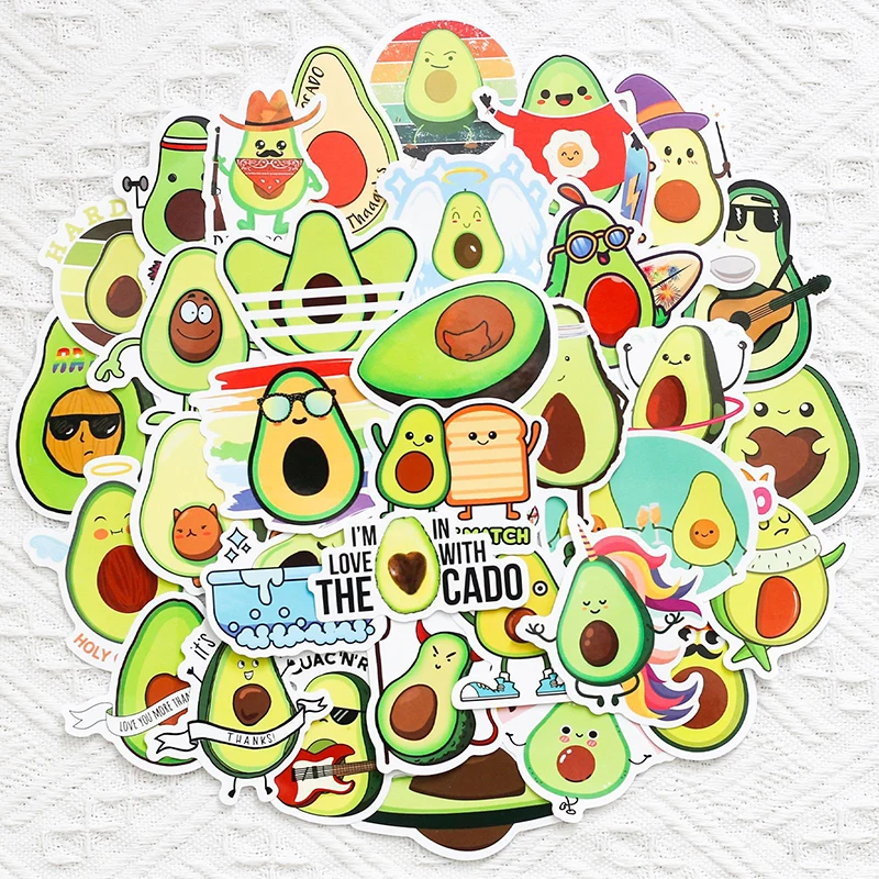 50 Pcs /pack Cute Avocado Decorative Sticker House Home Accessories Decoration