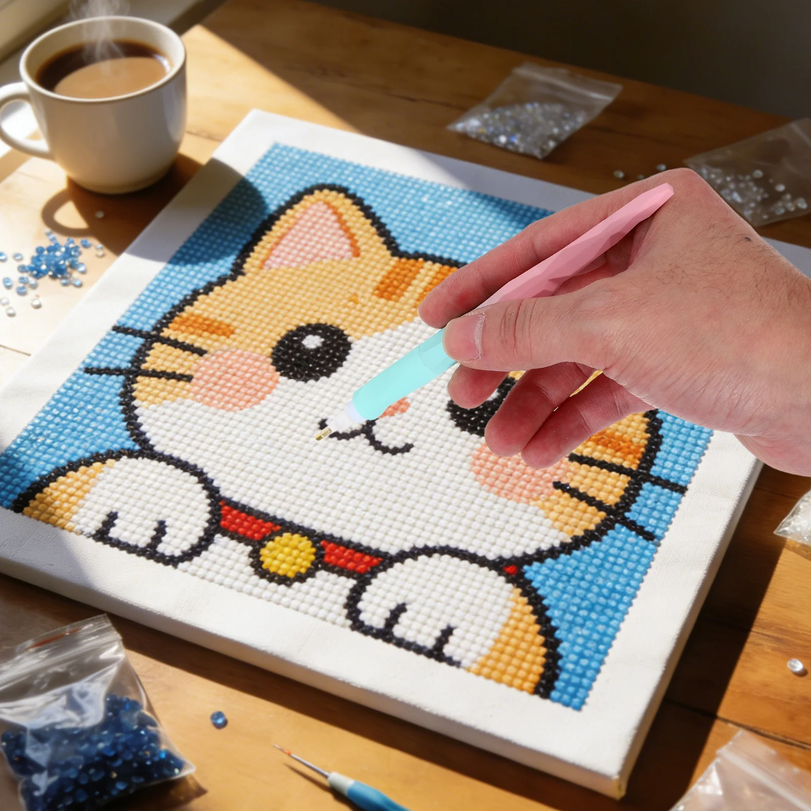 1 Zestaw Narzędzi do Malowania Cyrkoniami: Pióro do Malowania Cyrkoniami z Plastikową Końcówką, Wałek do Cyrkonii, Narzędzie do DIY, Malowanie Cyrkoniami, Ozdoby do Paznokci, Precyzyjne Cyrkonie