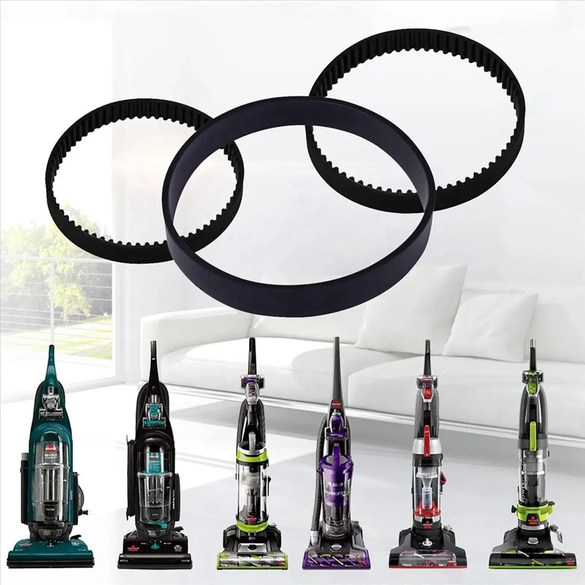 A99U! 6PCS Replacement Vacuum Belt Set for Bissell ProHeat 2X Revolution Pet Pro Cleaner Models 1986,1964,2007,2007P