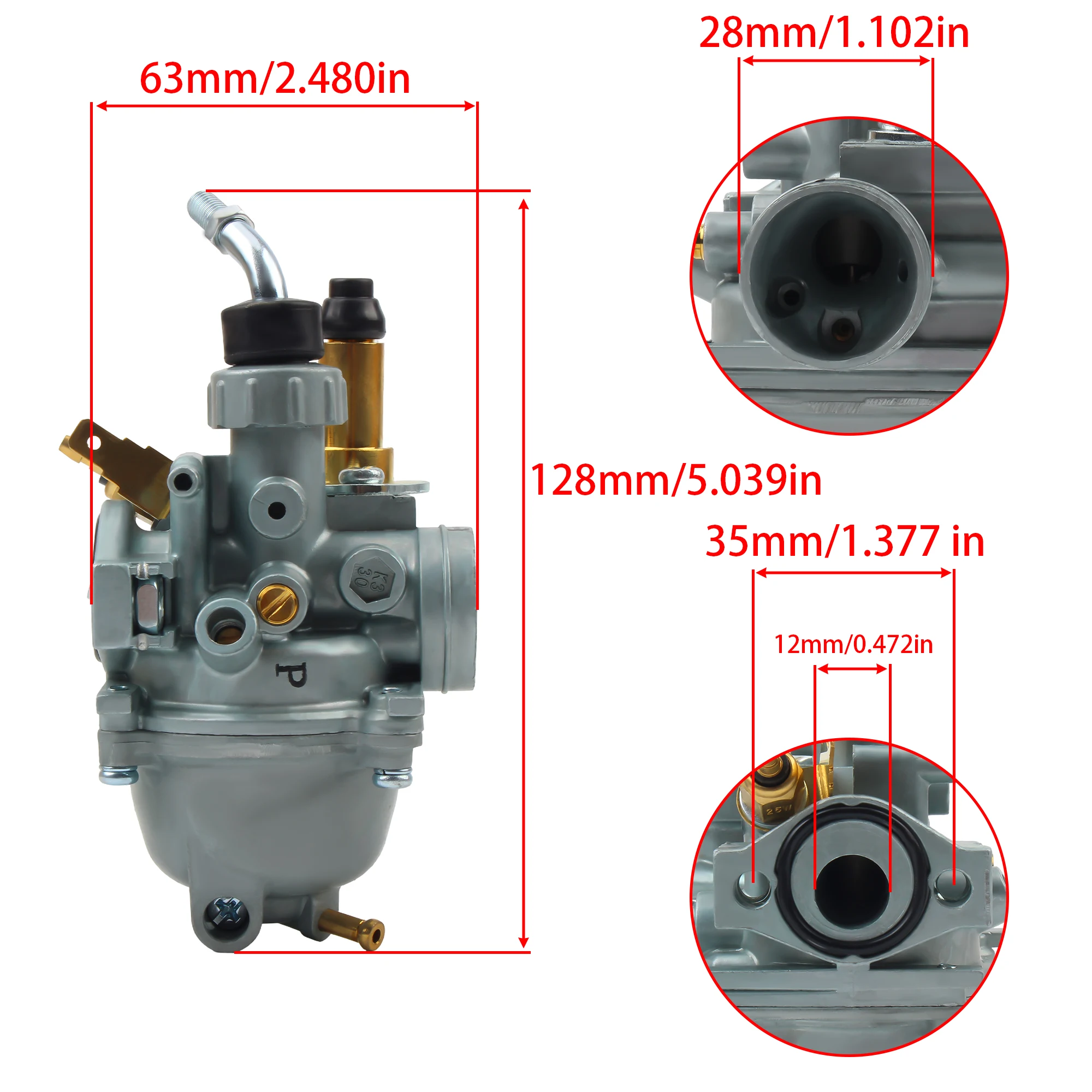 For Yamaha TTR 50 Motorcycle Carburetor 12mm TT-R 50E 50cc 2006 2010 2011 Mini Dirt Bike Engine Parts Carb Mini Bike - view 6