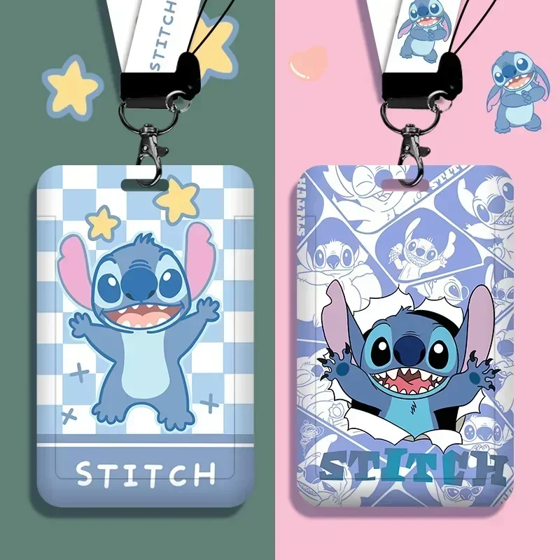 

Disney Stitch Card Set Gift Toy Cartoon Cute Lanyard Anti-lost ID Card