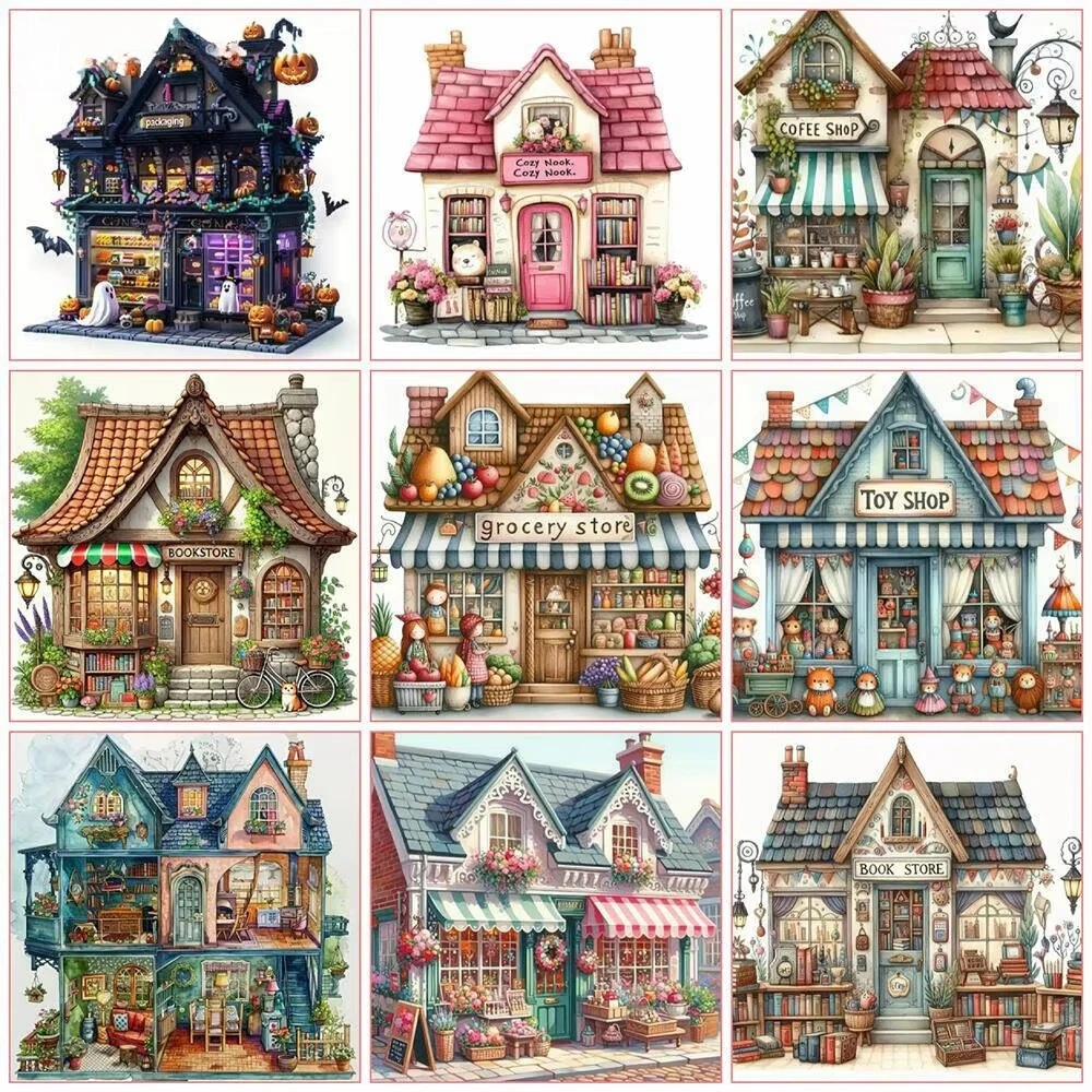 Neuheiten Diamant-Malerei-Shop Diamant-Mosaik Cartoon-Landschaft Heimdekoration Strass Handgemachte Geschenkidee