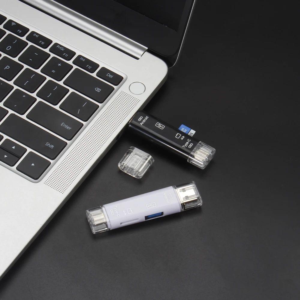 5 في 1 متعددة الوظائف Usb 2.0 نوع C/Usb/مايكرو Usb/Tf/SD قارئ بطاقة الذاكرة OTG قارئ بطاقة محول ملحقات الهاتف المحمول