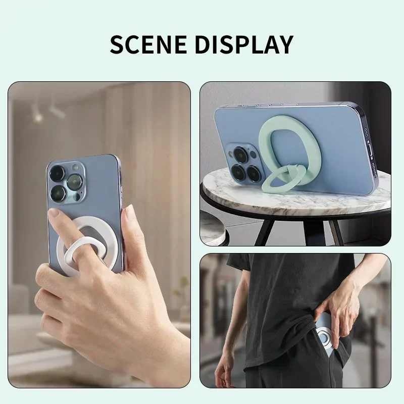 YPMMagnetic Phone Holder Finger Ring 360 Grip Degree Rotating Phone Stand Black White Green Pink for Car Mount Phone Accessories