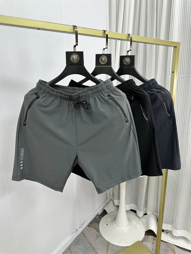 

Мужские спортивные шорты для бега, быстросохнущие, дышащие, длиной до колена, простые, универсальные, модные, летние, тонкие, эластичные